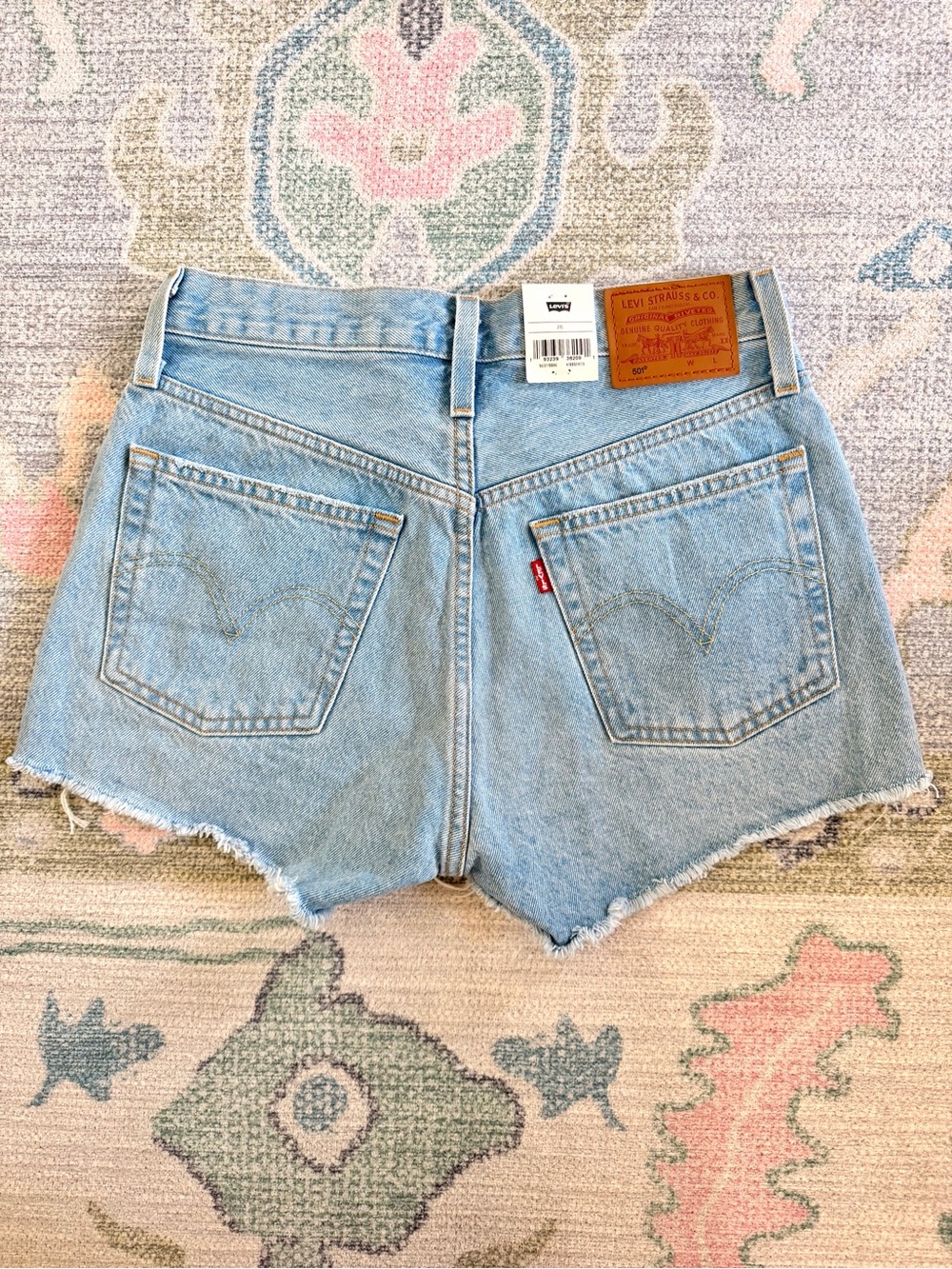 Levi's Light Blue Denim Cutoff Shorts 26 - Picture 2 of 3